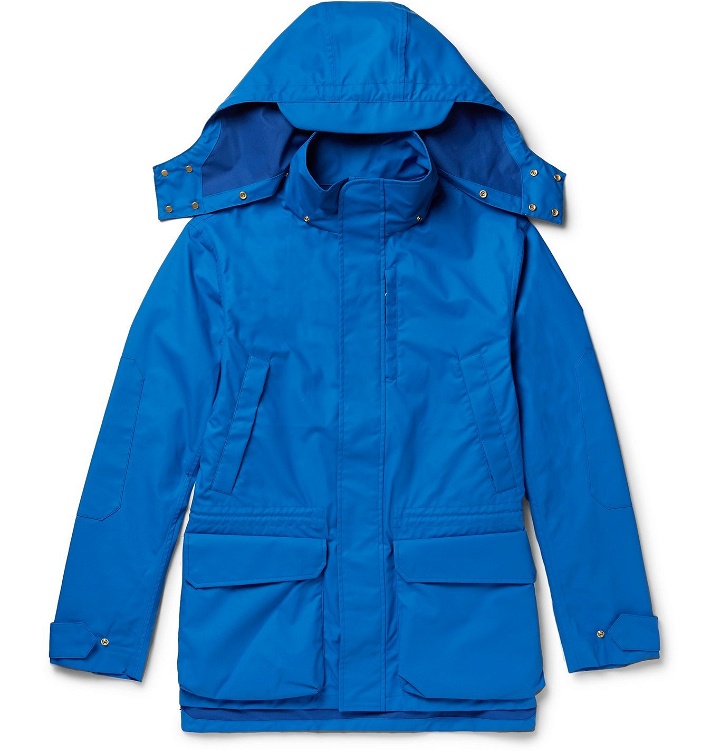 Photo: The Workers Club - Rubberised-Shell Hooded Jacket - Blue