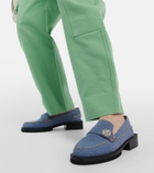 Ganni - Embellished denim loafers
