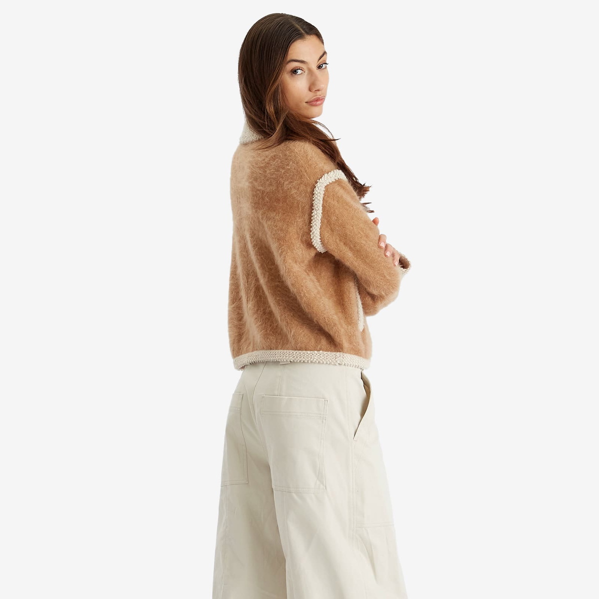 GUEST IN RESIDENCE Women's Grizzly Bomber Jacket in Almond/Oatmeal