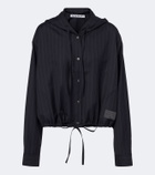 Acne Studios Pinstripe hooded wool jacket