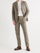 CARUSO - Slim-Fit Stretch-Cotton Suit Trousers - Green