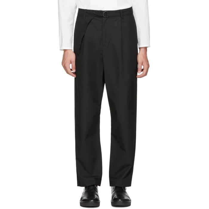 Photo: Undecorated Man Black Wide Straight Trousers