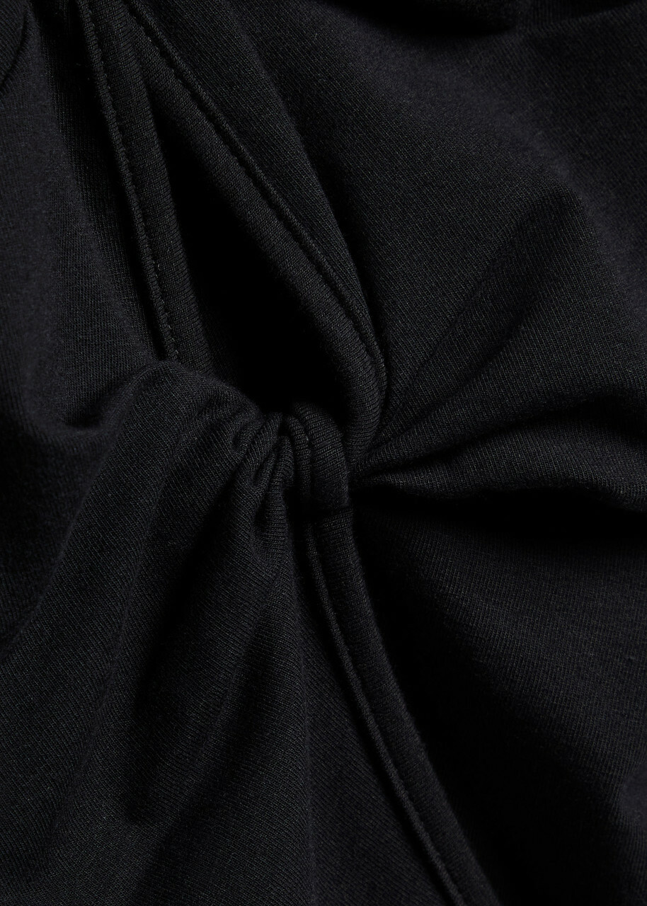 Reformation Silas Knotted Stretch-cotton top Black