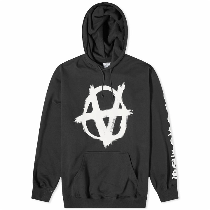 Photo: Vetements Men's Double Anarchy Hoodie in Black/White