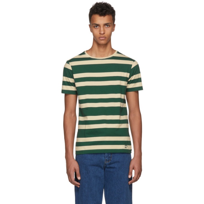 Photo: Burberry Green and Off-White Stripe T-Shirt