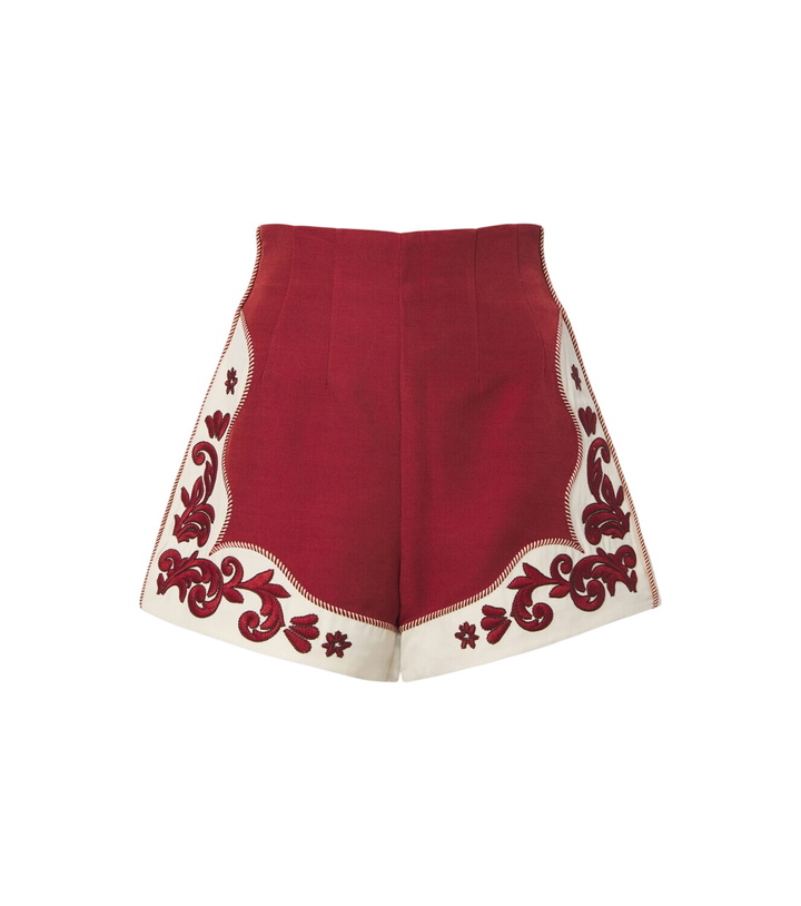 Photo: Alémais Duke embroidered wool-blend shorts