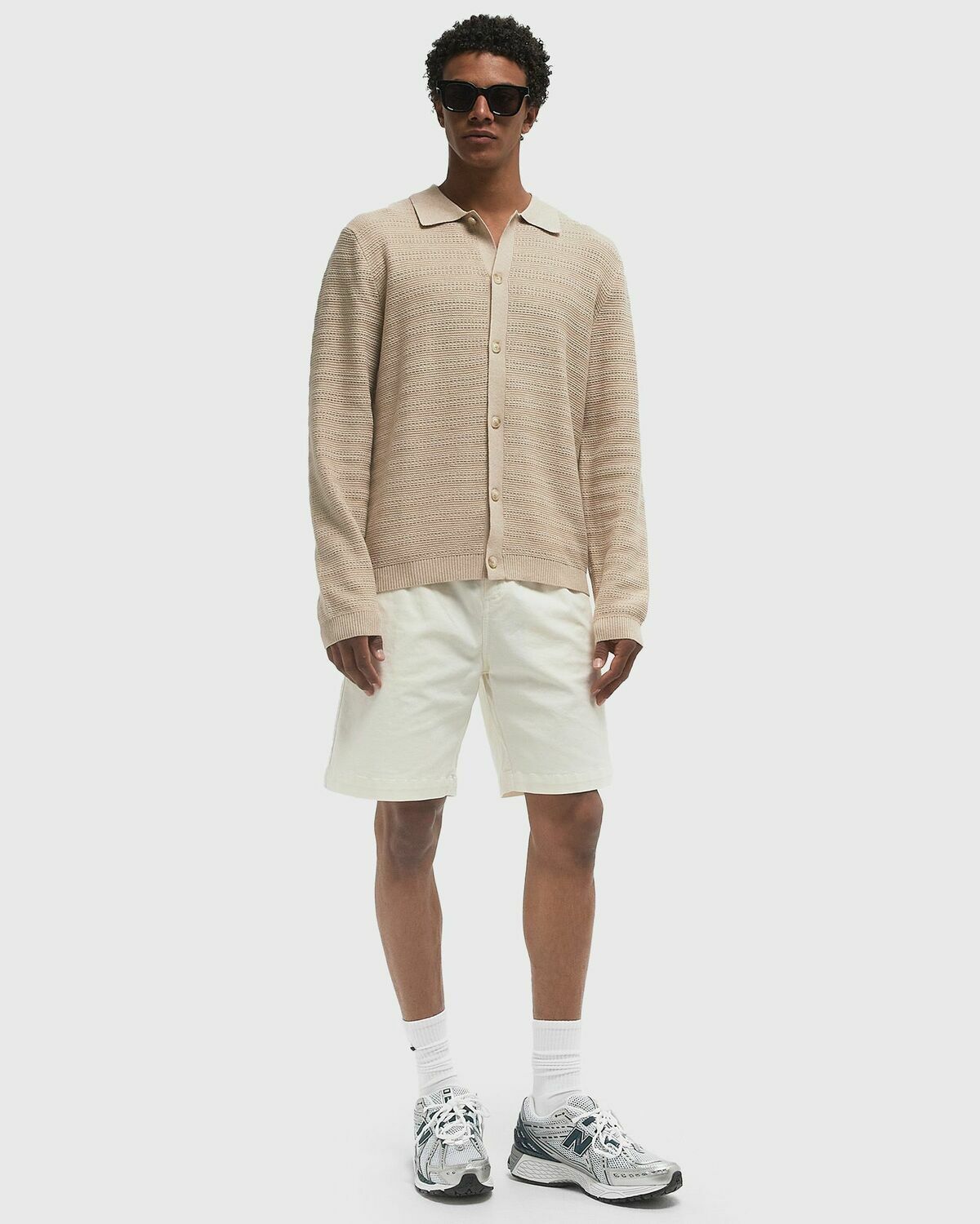 Edmmond Studios GIORGOS KNITED SHIRT Beige Mens Pullover