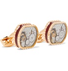 TATEOSSIAN - Gear Rose Gold-Plated And Enamel Cufflinks - Rose gold