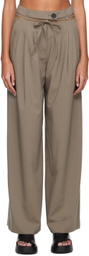 J KOO Khaki Cutout Trousers