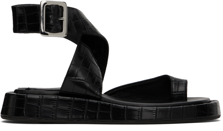 Photo: GIABORGHINI Black Roxanne Croc Sandals