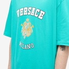 Versace Men's Varsity Logo T-Shirt in Turquiose