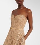 Elie Saab Embellished tulle bustier gown