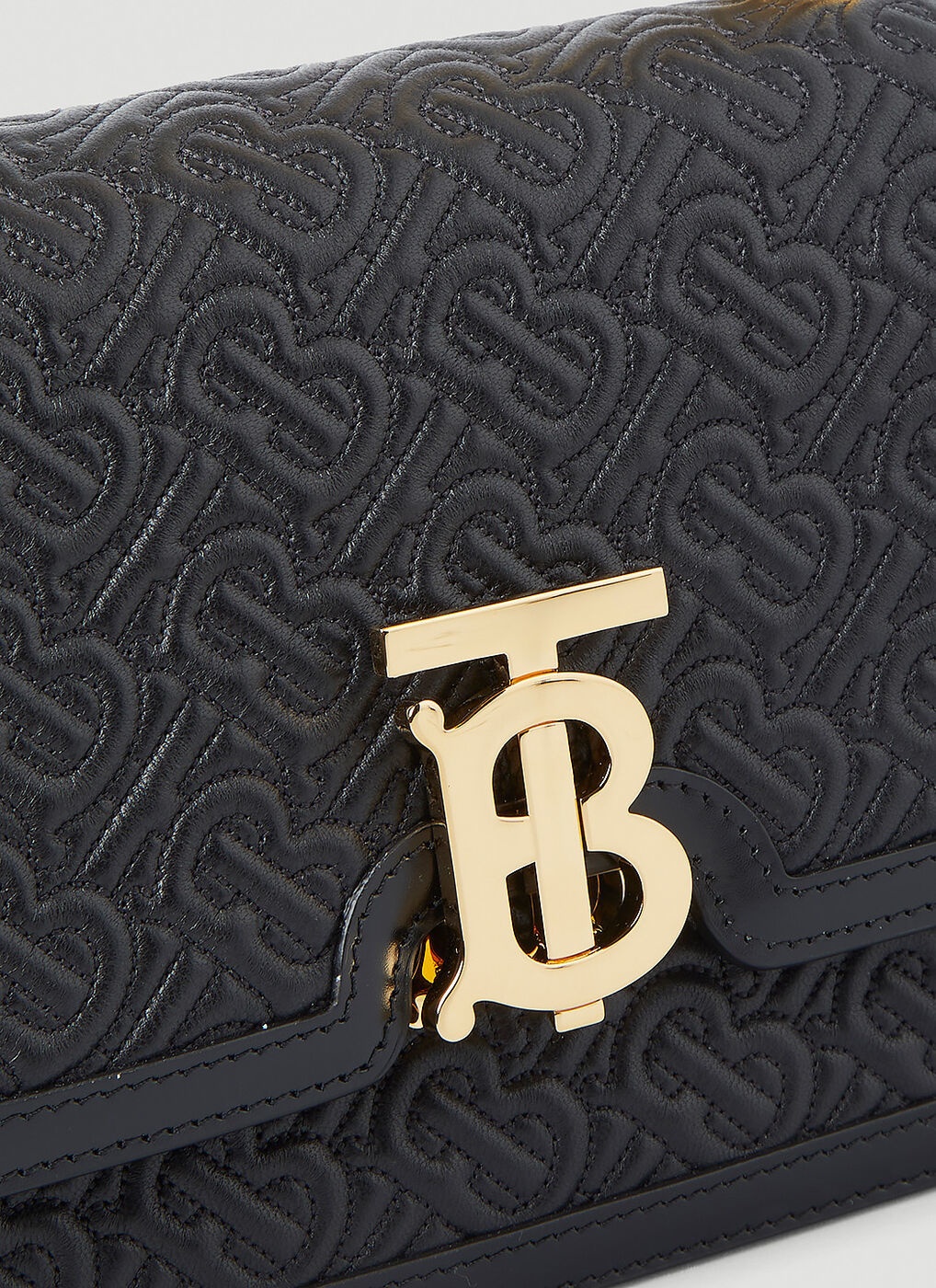 Burberry London brown mini Leather Chain TB Elongated Crossbody Bag $1950