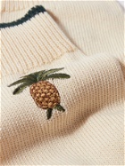 DESMOND & DEMPSEY - Howie Embroidered Stretch Cotton-Blend Socks