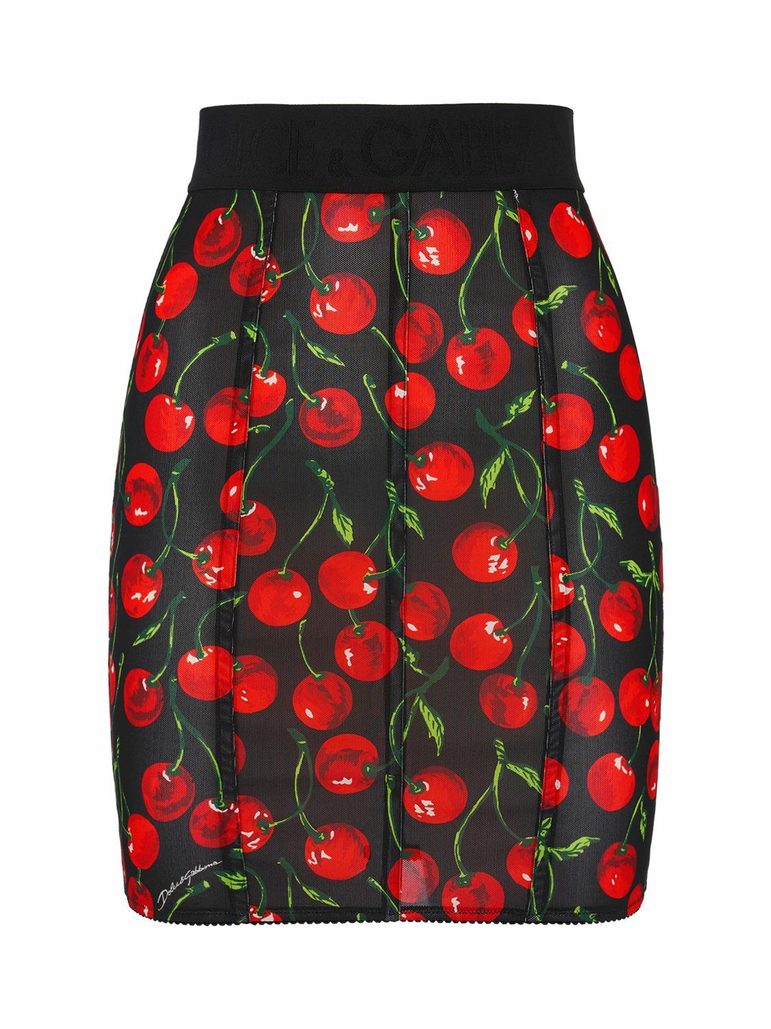 DOLCE & GABBANA - Cherry Print Marquisette Mini Skirt Dolce