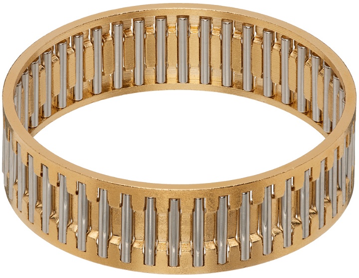 Photo: IN GOLD WE TRUST PARIS Gold & Silver Needle Cage Cuff Bracelet