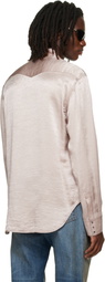 Acne Studios Pink Textured Satin Button-Up Shirt