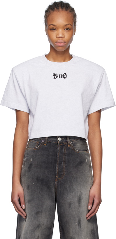 Photo: We11done Gray Shoulder Pad Cropped T-shirt