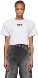We11done Gray Shoulder Pad Cropped T-shirt