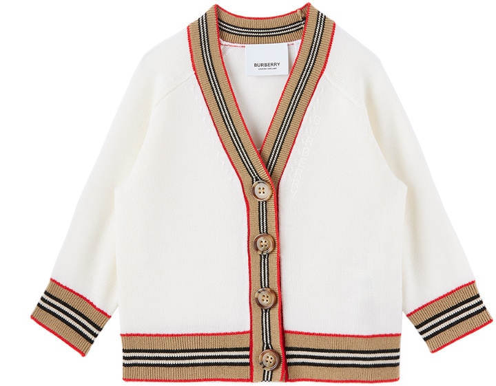 Photo: Burberry Baby White Embroidered Cardigan