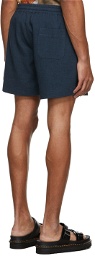 COMMAS Navy Linen Lounge Shorts