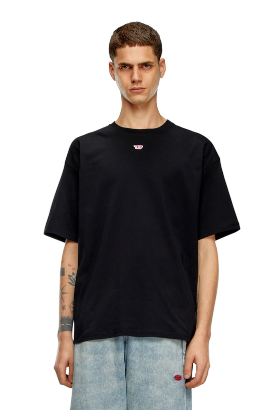 Photo: Diesel T-shirt with embroidered D patch - T-Shirts - Unisex - Black