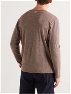 Schiesser - Marius Wool and Cotton-Blend Jersey Henley T-Shirt - Burgundy