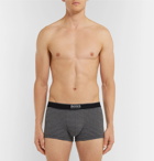 Hugo Boss - Striped Stretch-Cotton Boxer Briefs - Black