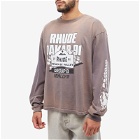 Rhude Men's Long Sleeve Dakar 91 T-Shirt in Vintage/Grey