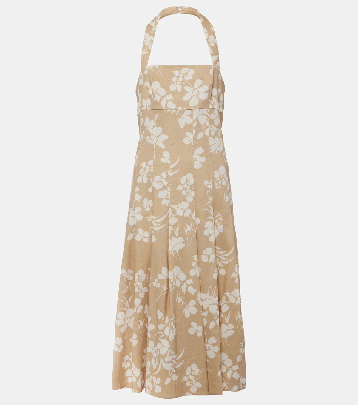 Veronica Beard Amalia floral linen-blend midi dress