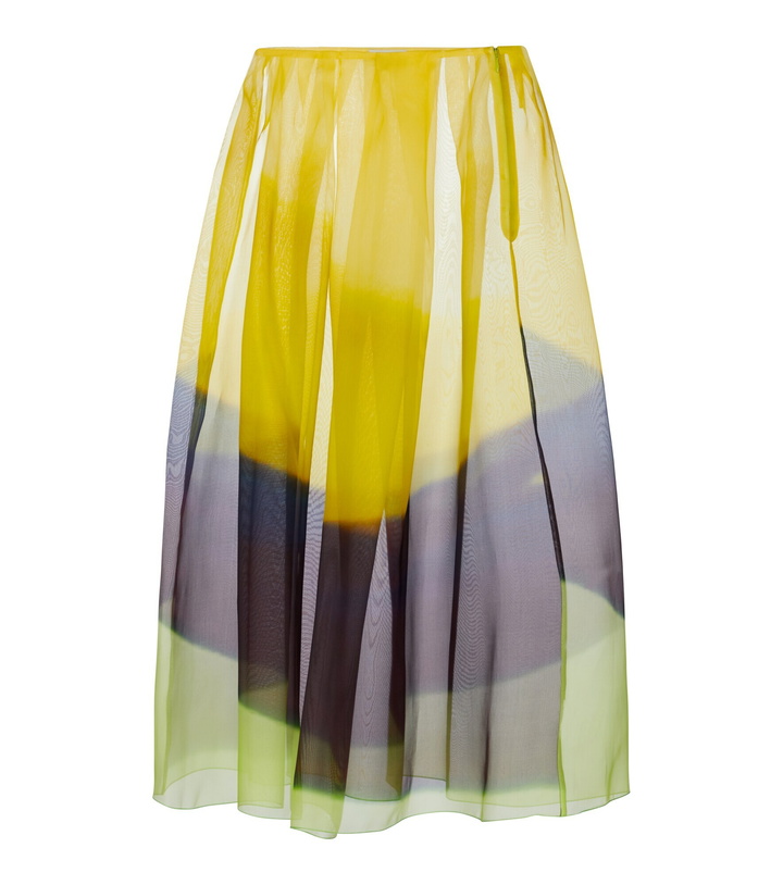 Photo: Dries Van Noten - Striped silk organza midi skirt