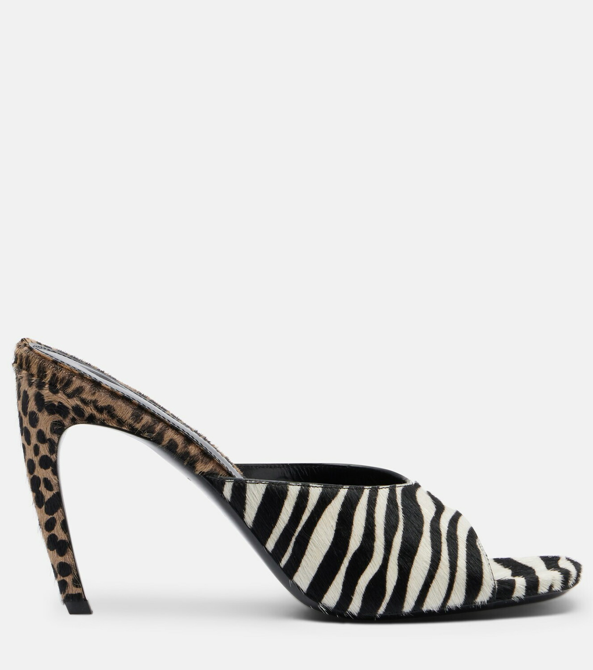 The Attico Betta zebra-print calf hair mules