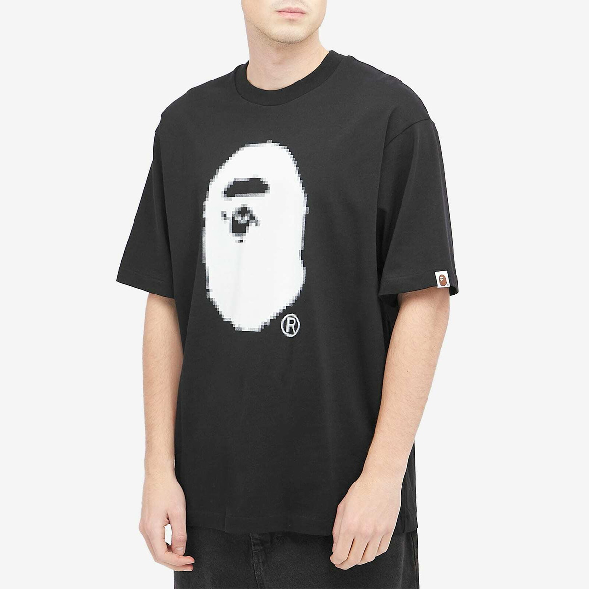 A Bathing Ape Men's Pixel Ape Head T-Shirt in Black A Bathing Ape
