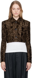 lesugiatelier Brown Button Faux-Fur Blazer