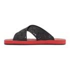 Gucci Black and Red GG Slide Sandals