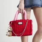 Charles Jeffrey Loverboy Women's Bulldog Charm Bucket Bag in Red/Pink 
