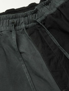 YMC - Alva Straight-Leg Patchwork Waxed-Cotton Drawstring Trousers - Gray