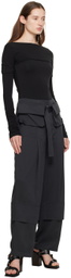 LOW CLASSIC Black Belted Trousers