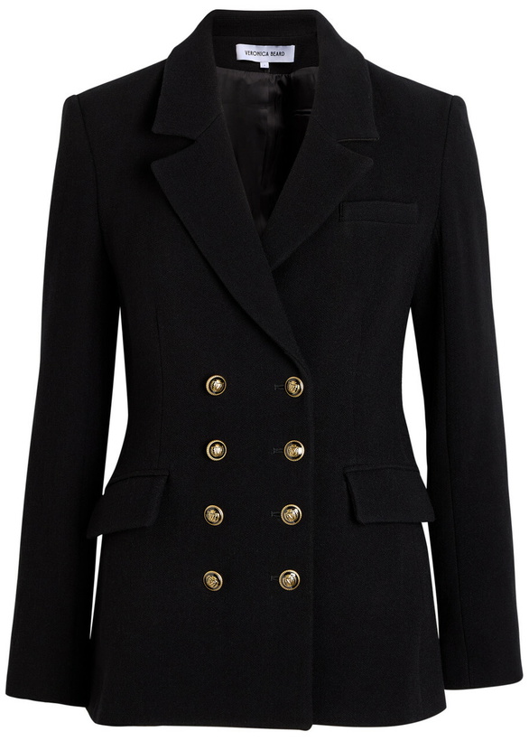Photo: Veronica Beard Claude Dicky Double-breasted Stretch-wool Blazer Black
