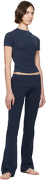 SKIMS Navy Cotton Jersey Foldover Lounge Pants