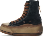 R13 Navy Distressed Tall Kurt Sneakers