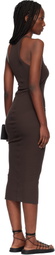 Rick Owens Brown Temple Tank Midi Dress