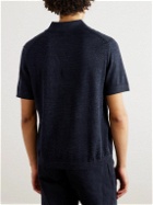 Theory - Brenan Linen-Blend Jersey Polo Shirt - Blue
