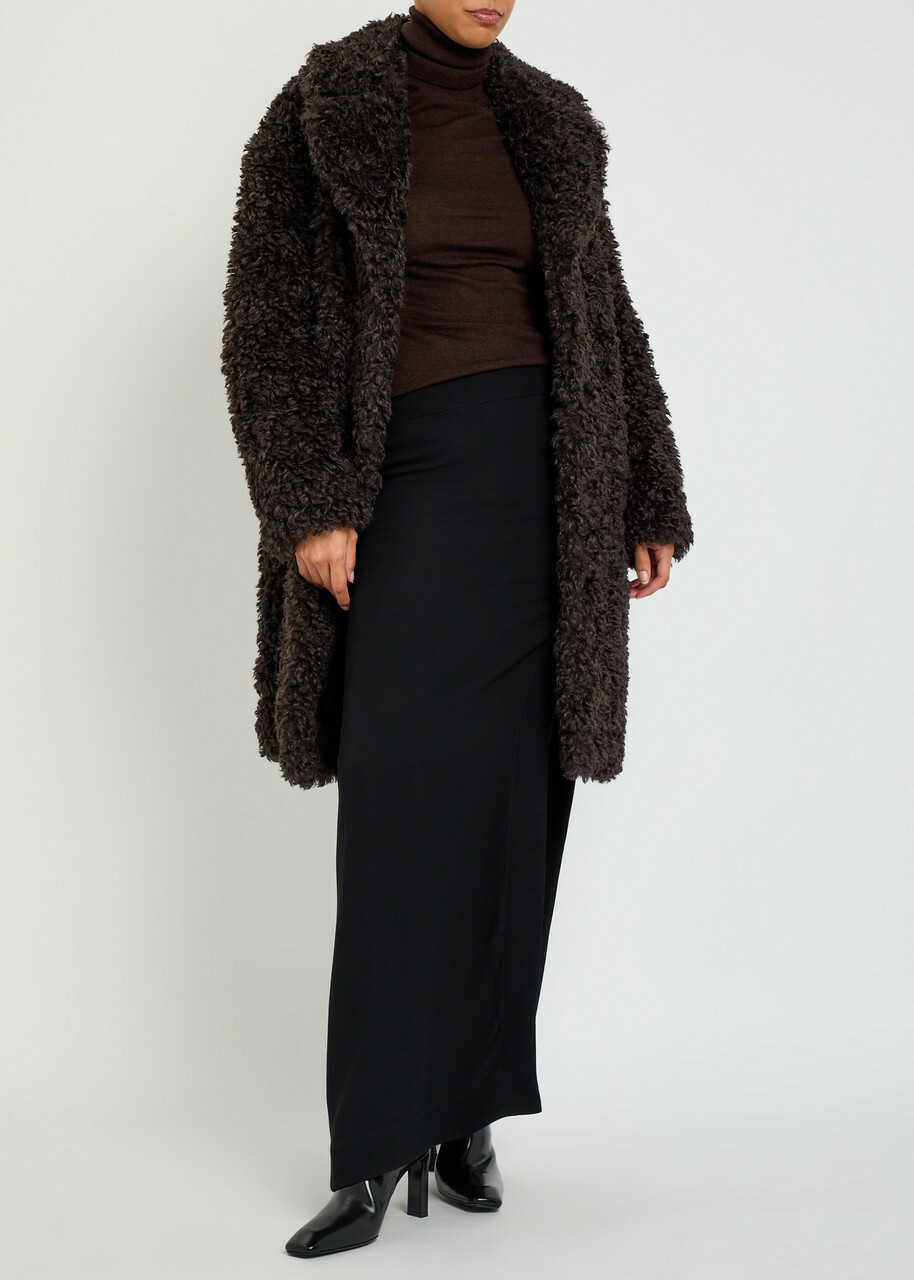 Stand Studio Camille Cocoon Faux fur Coat Dark Brown