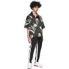 mastermind WORLD Black Silk Tropical Skull Shirt