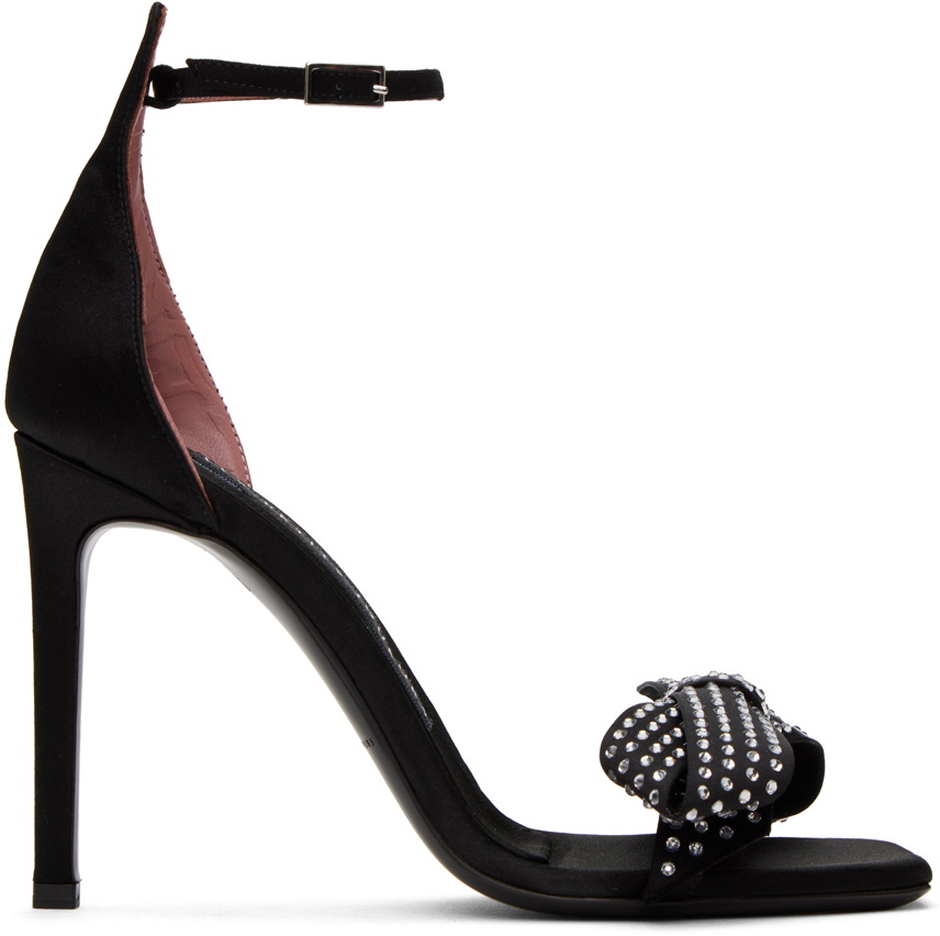 Les Petits Joueurs Black Norma 100 Heeled Sandals