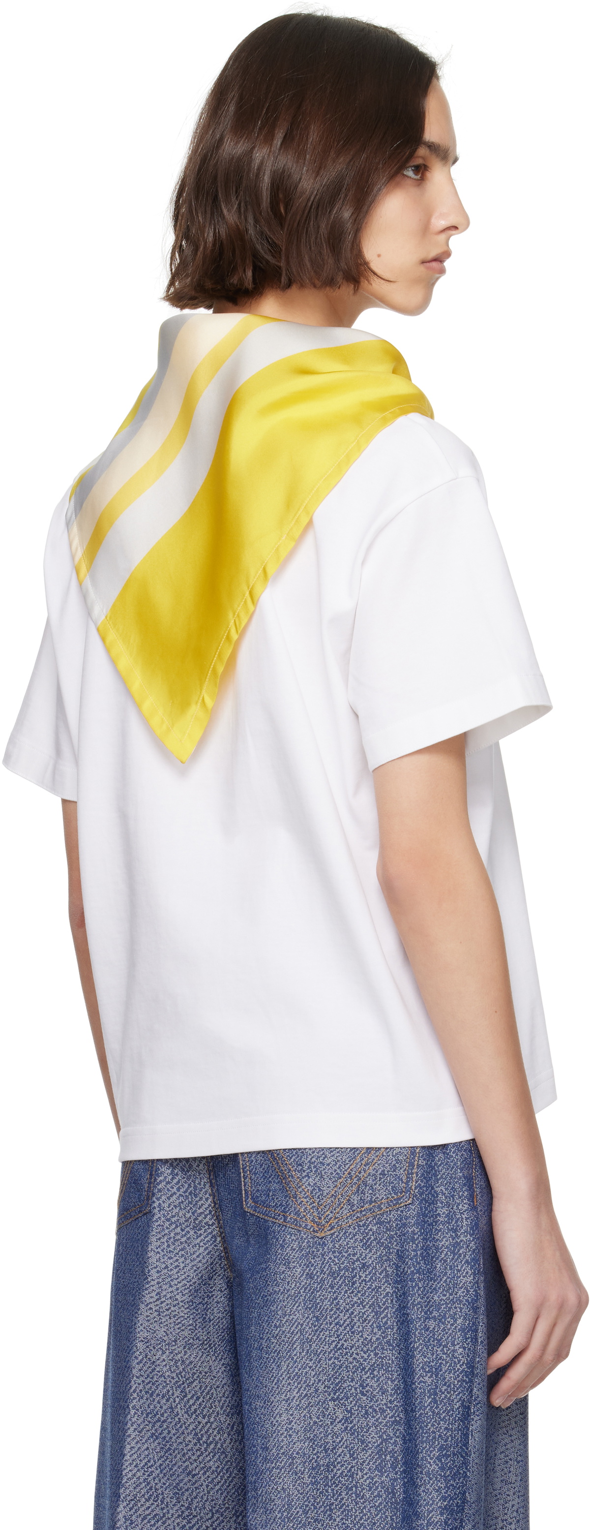 Bottega Veneta White Pima Cotton Scarf T-shirt