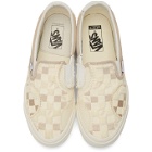 Vans Off-White and Tan Bricolage Classic Slip-On Sneakers