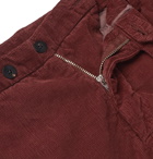 Boglioli - Sand Slim-Fit Tapered Cotton-Blend Corduroy Suit Trousers - Burgundy