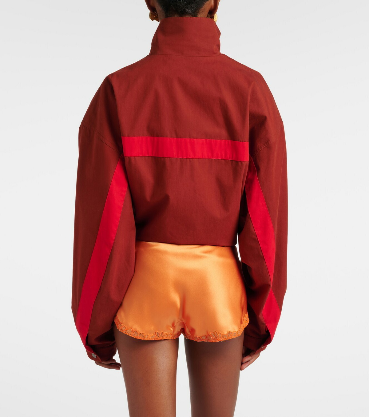 Saint Laurent Lace-trimmed silk crêpe muslin shorts